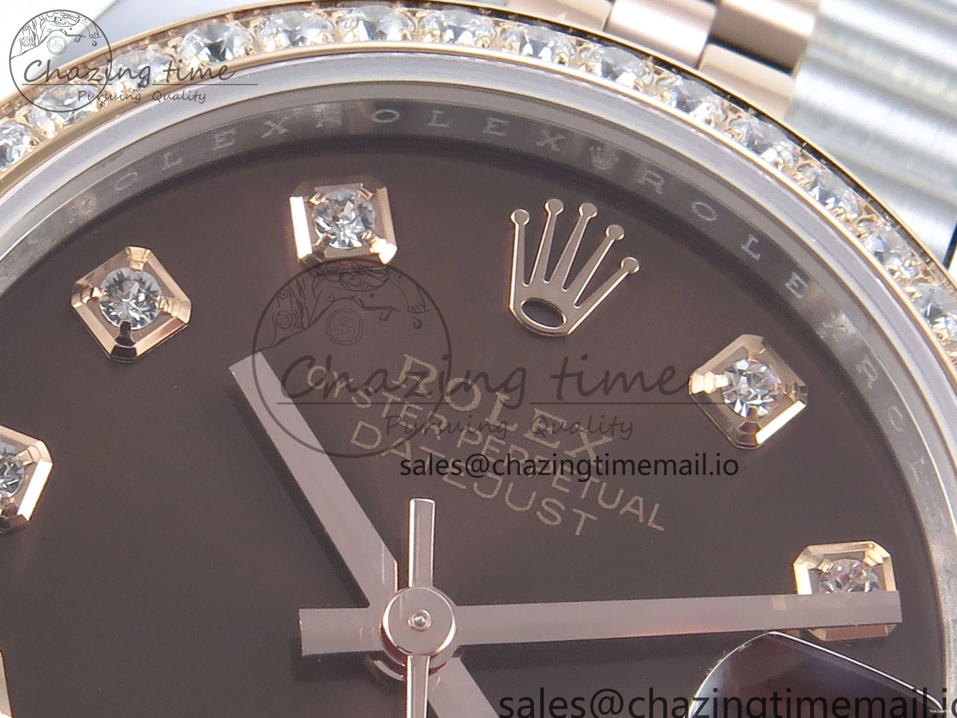 Bezel Diamonds DateJust 278381RBR Diamonds ARF 904L 1:1 Steel Dial Bracelet SS RG 31 Jubilee Edition Brown Best on ETA 2688 0402